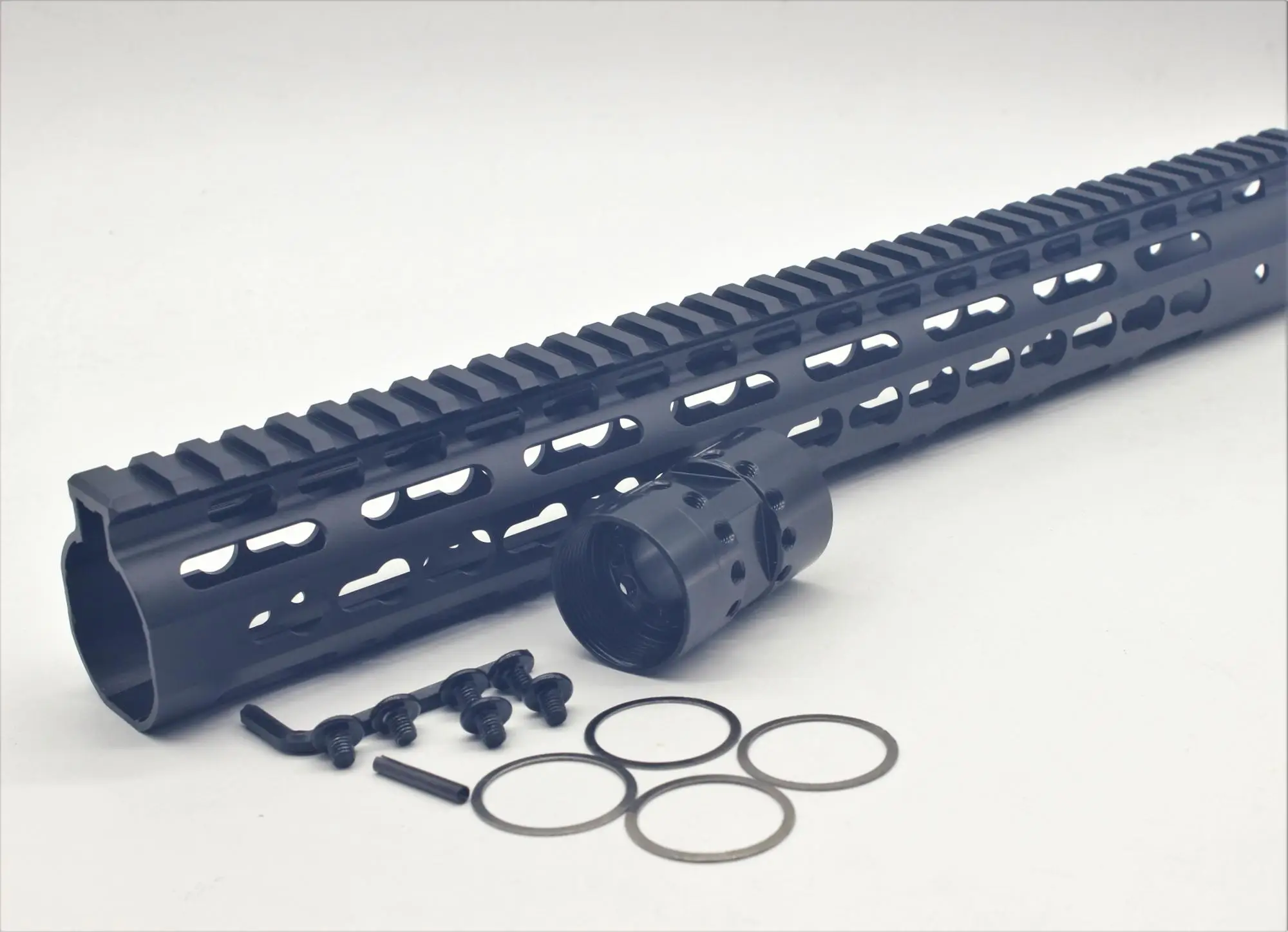 15 Inch Length Free Floating Black Keymod Ar15 Handguard With Rail Mount Steel Barrel Nut Buy