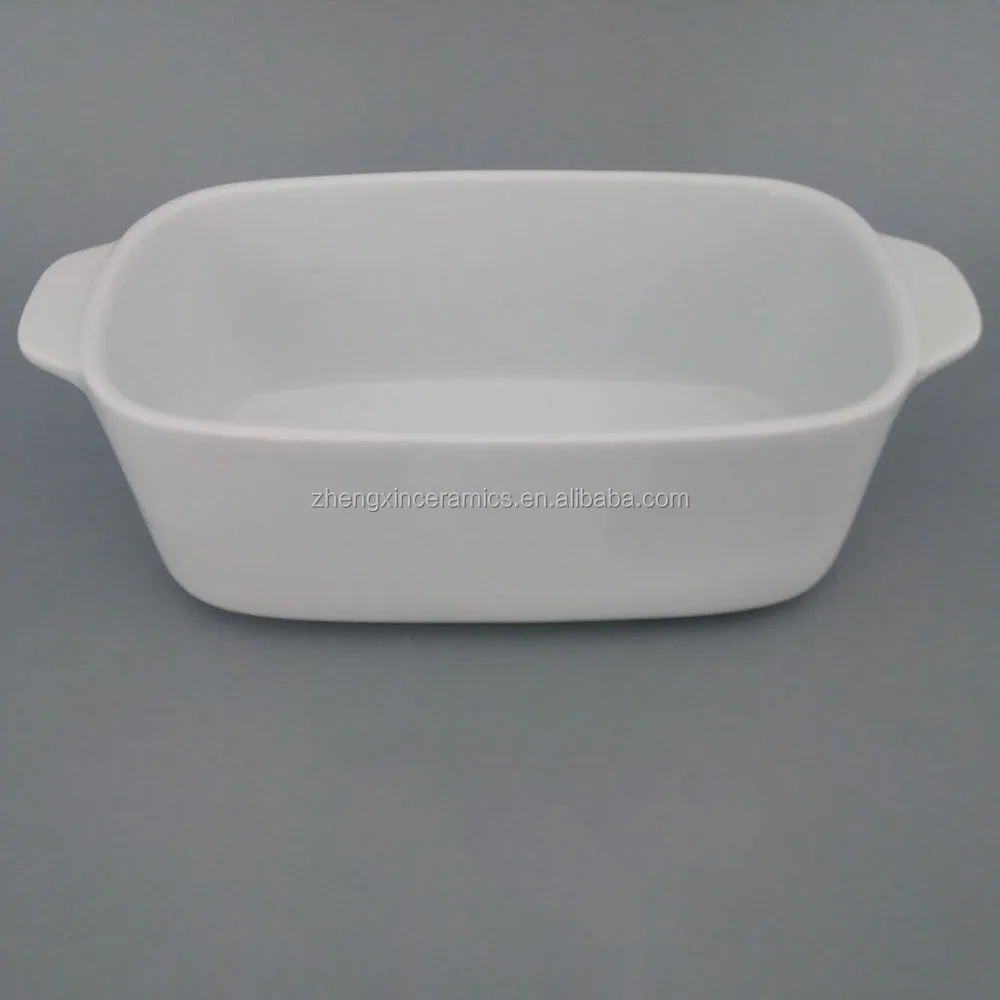 Wholesale Bakeware Cooking White Ceramic Baking Plate Cake Pan With