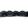 Factory Promotion black single sided scalloped elastic flower nylon lace for curtain border