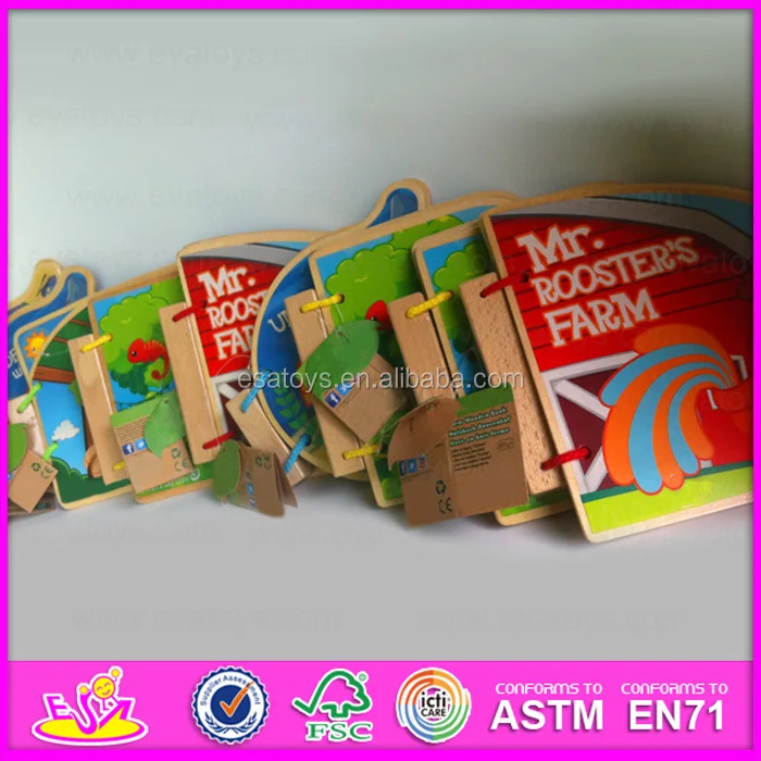 New Item Wooden Book For Kids Education,Preschool Children's Wooden