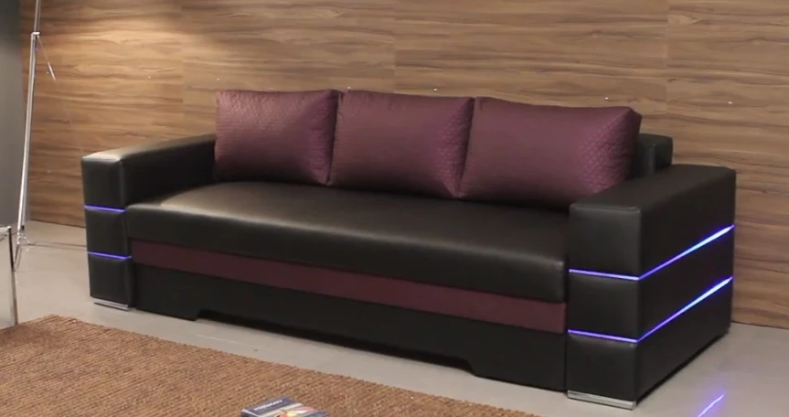 Slaapbank met logo led verlichting moderne woonkamer lounge set ...