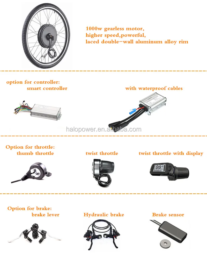 16" Powerful Electric Bike Kits 1000w Electric Bike Conversion Kits 16