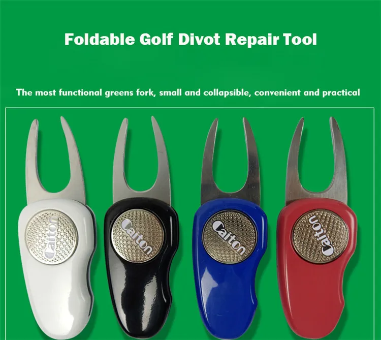 Retractable Ball Marker Custom Logo Metal Switch Blade Pitch Repair