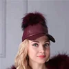 Charm Winter Fashion Caps Hat Pompom Fur Hats Women Fur Baseball Cap