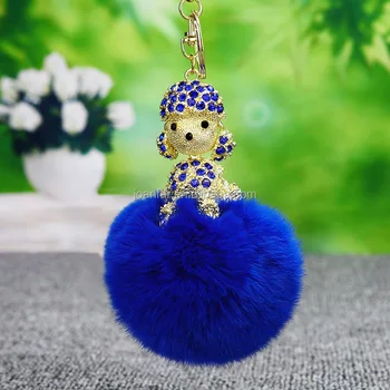 Kreatif Logam Yang Indah Anjing Boneka Lucu Gantungan Kunci Dengan