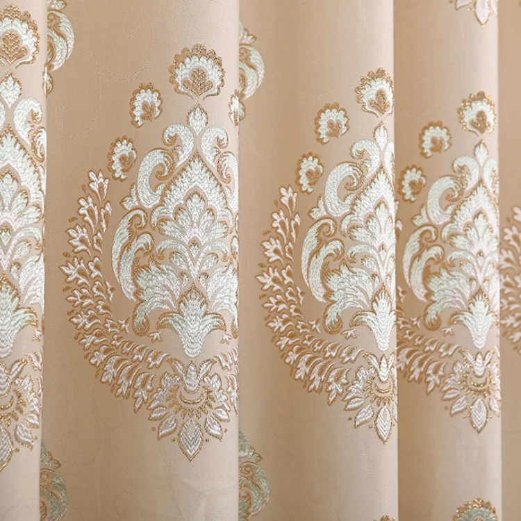 European style luxury jacquard high blackout window curtain