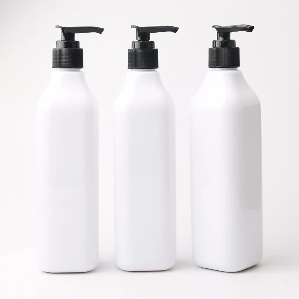 Square White Pet Plastic Shampoo Bottle 300ml With Pump Buy Shampoo