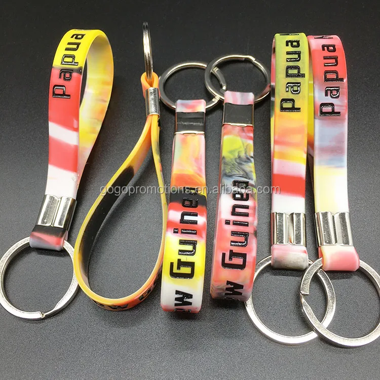 Best Seller Silicone Bracelet Key Ring,100 Silicone Wristband Keychain