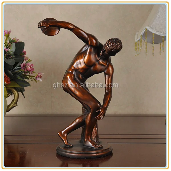 tùy chỉnh cổ điêu khắc Hy Lạp lực sỉ ném dia bức tượng nhà sản xuất