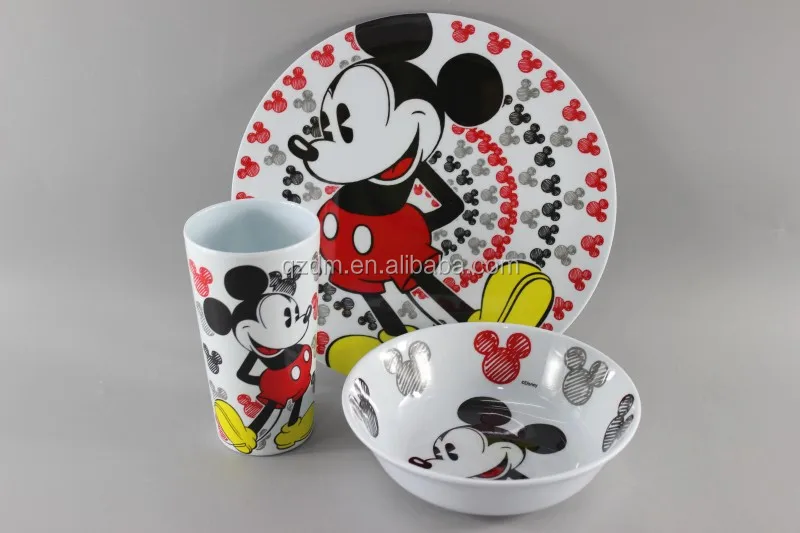 3pcs Melamine kid's dinner set Client's LOGO