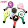 Yaeshii rainbow plastic hair round brush custom logo paddle anti-static curl straight comb brush