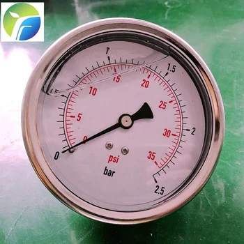 4 Inch 100mm 35psi 2.5 Bar Back Connection Liquid Filled Pressure Gauge ...