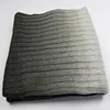 PLFRE Acrylic grey gradual change twisted knit pattern throw blanket
