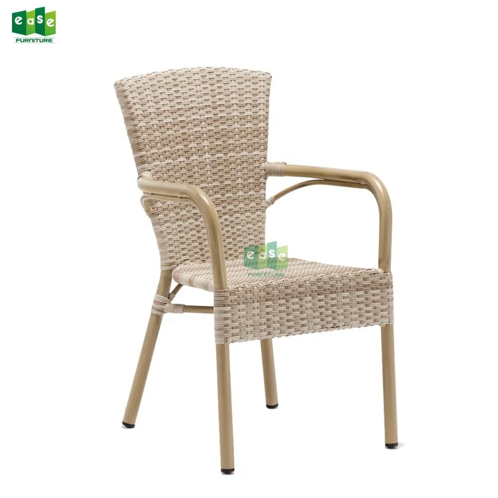 Aluminum Rattan Garden Furniture Stackable Outdoor Dining Chairs (e1234