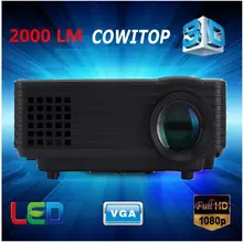 Full HD 2000lumens Projector,1920 x 1080 LED LCD 3D Home theater LED Proyector 50000hrs Support USB PC smart phone laptop tablet