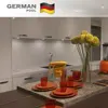 German Pool on demand Durable material ISO 9001 US Damp-proof Acrylic surface Orange Furniture Kitchen Cabinets for Hotel