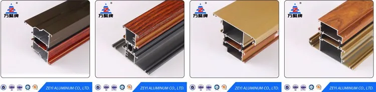 Aluminum 6063 profiles section for windows and doors