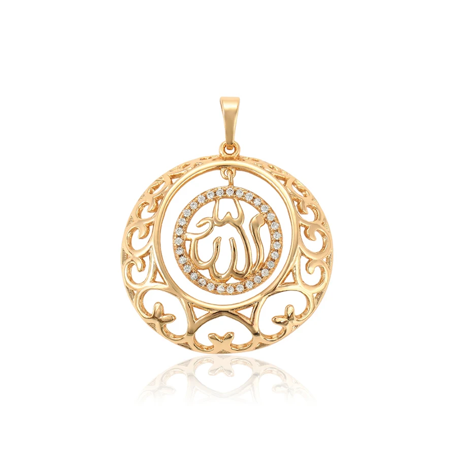 33746 xuping islam muslim allah simple 18k gold pendant design