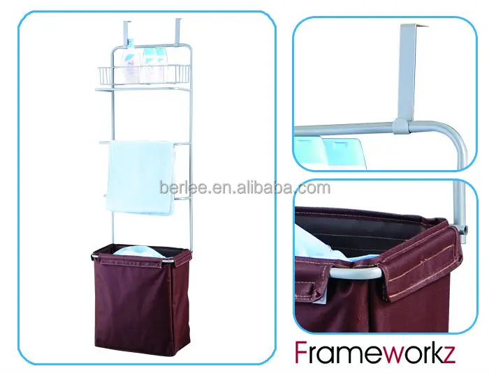 Over Door Hanging Laundry Hamper Sorter With Towel Rack Over Door Hanging Laundry Hamper Sorter With Towel Rack