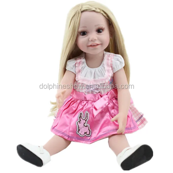 Leuke Mode Meisje Pop 18 Inch Kleding Lang Echt Haar Arts Verpleegster Uniform Vinyl Mooie Pop