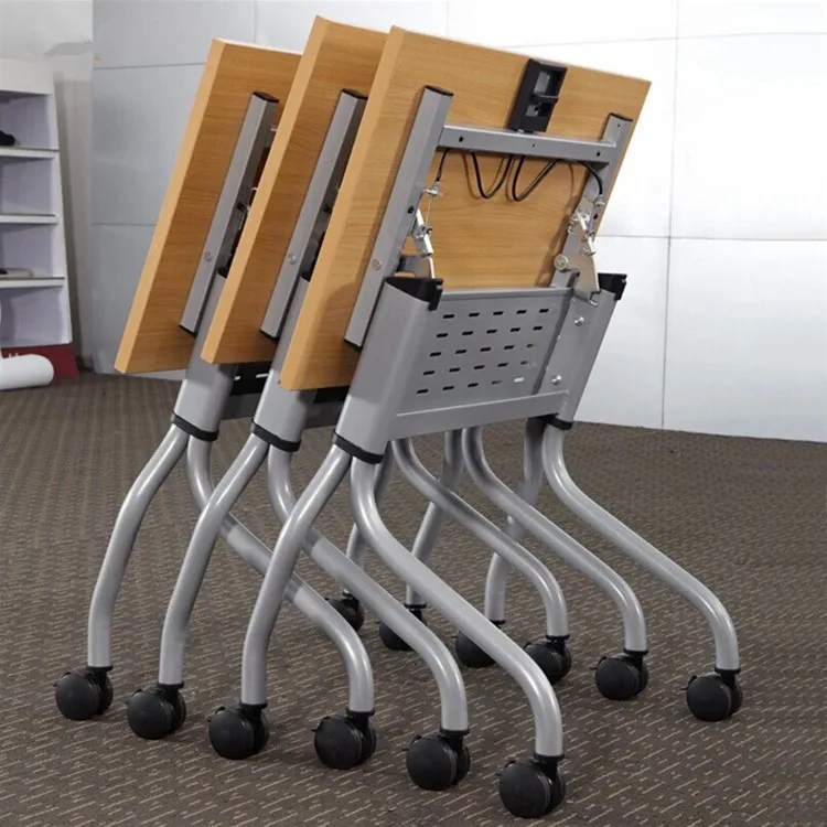 Removeable Office Furniture Conference Room Training Desk Folding Extendable Table With Wheels