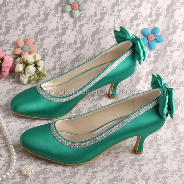sapato alto verde
