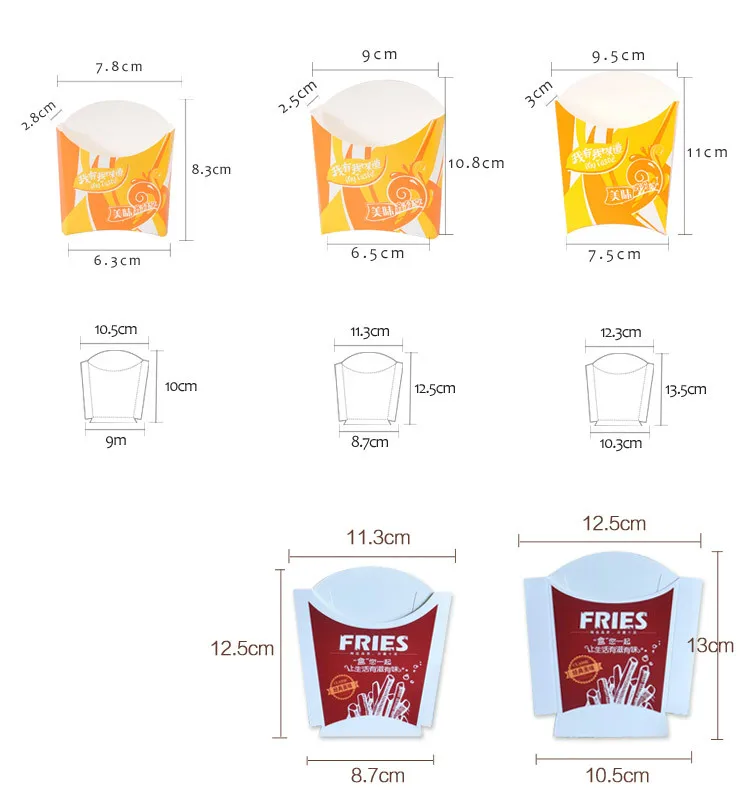 Large Factory Supplier French Fries Paper Holder French Fries Box Supplier
