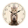 Cheap Cat and Mouse Photo Printed Glass Clock For Home Wall Decoration