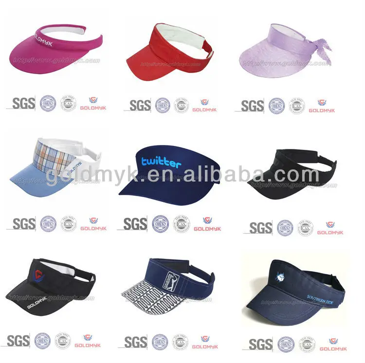 Custom Embroidered Sports Visor Sun Visor Cap Hat With Sandwich On Brim