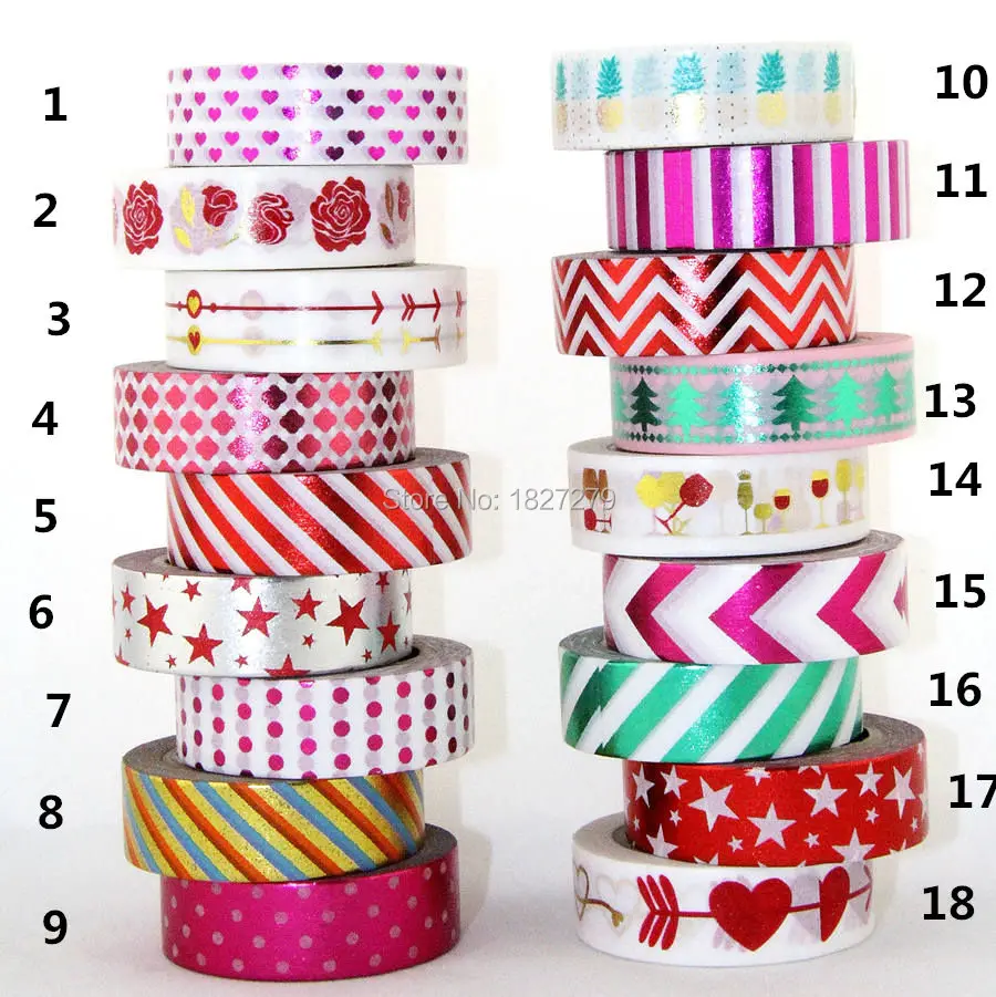 NEW 1X 10m Gold Foil Gilded Tape for Christmas Print DIY Deco Masking Japanese Washi Tape