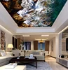 stones wave print pvc film with bright white led lights backlit ceiling design