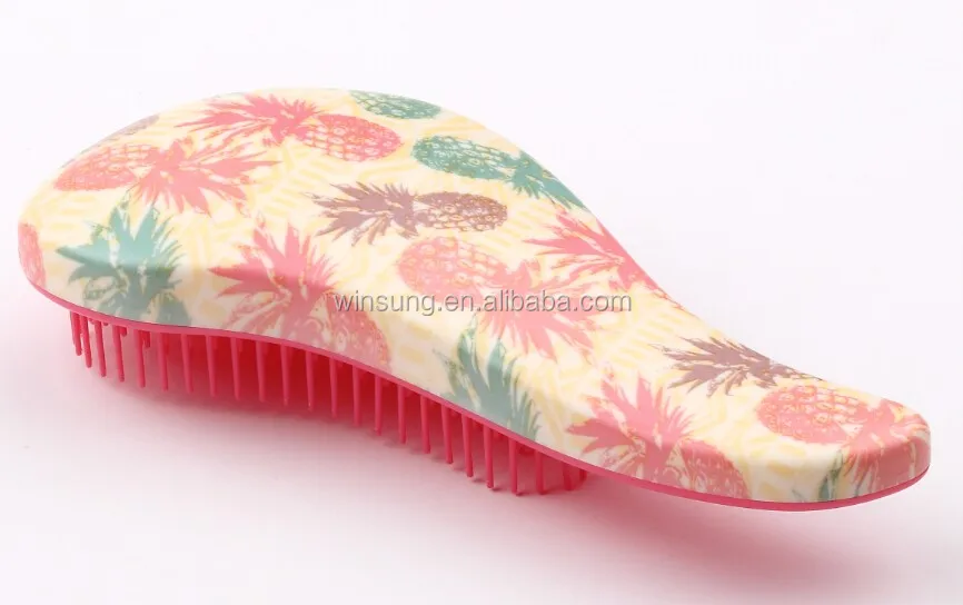 Fashion Water Transfer Printing Wet Middle Hair Brush Detangling Round Hair Brush Buy Hair