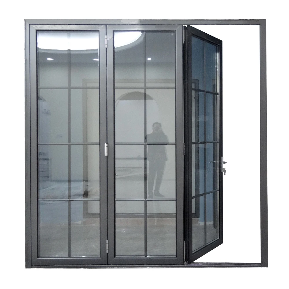 Aluminium folding exterior glass doors