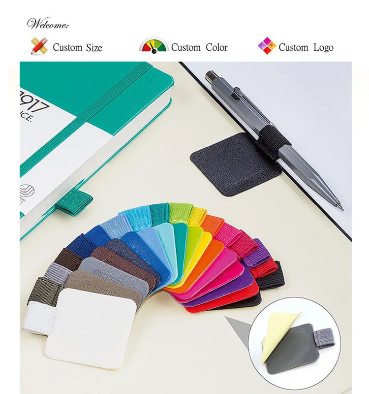 Selfadhesive Leather Pen Holder With Elastic Loop For Notebooks Buy Selfadhesive Leather Pen