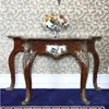 luxury French Antique Reproduction Mahogany Console Table/ European Palace Fancy Side Table With Brass Goddess Decoration