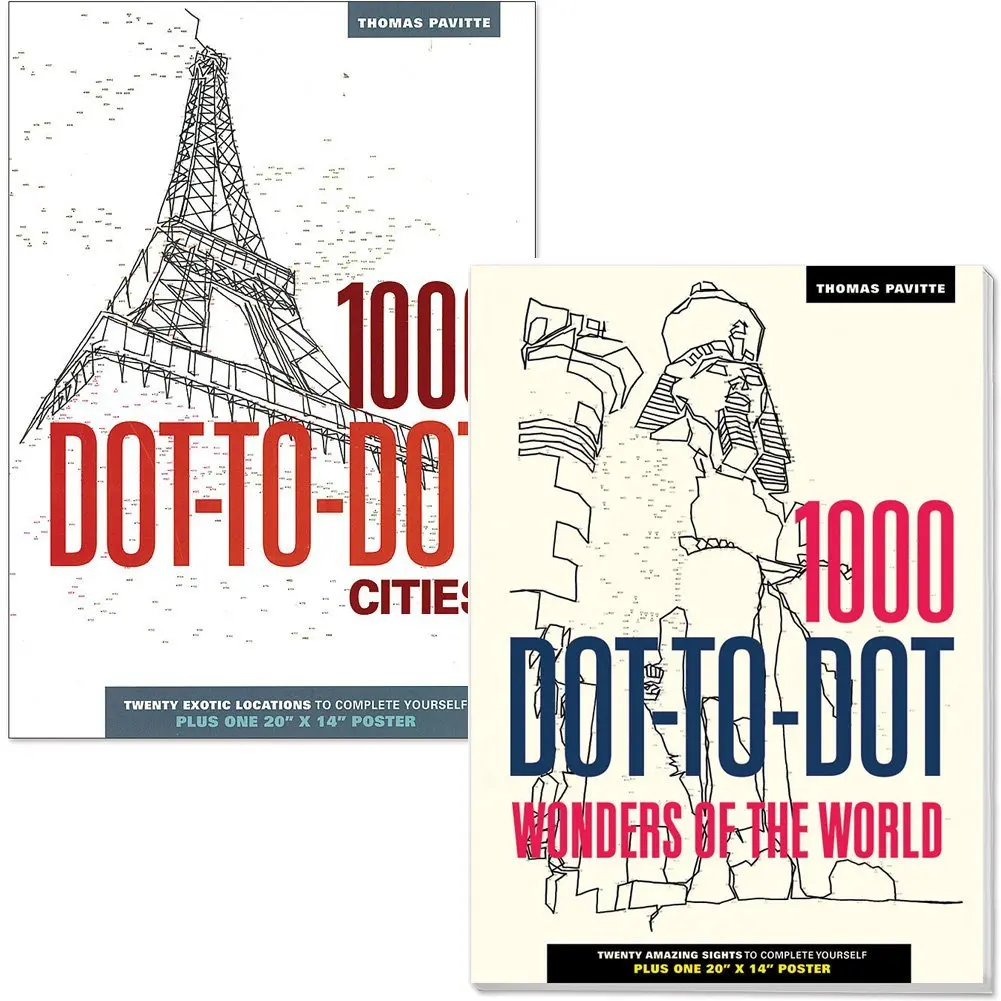 Get Quotations · (Set) Wonders Of The World 1000 And Cities Dot To Dot Activity Puzzle Books