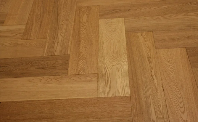 120mm Width Natural Oiled Unfinished Customerized Solid Herringbone Parquet White Oak Wood Flooring