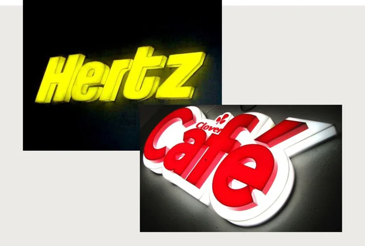RGB led frontlit and sidelit acrylic lettering signage