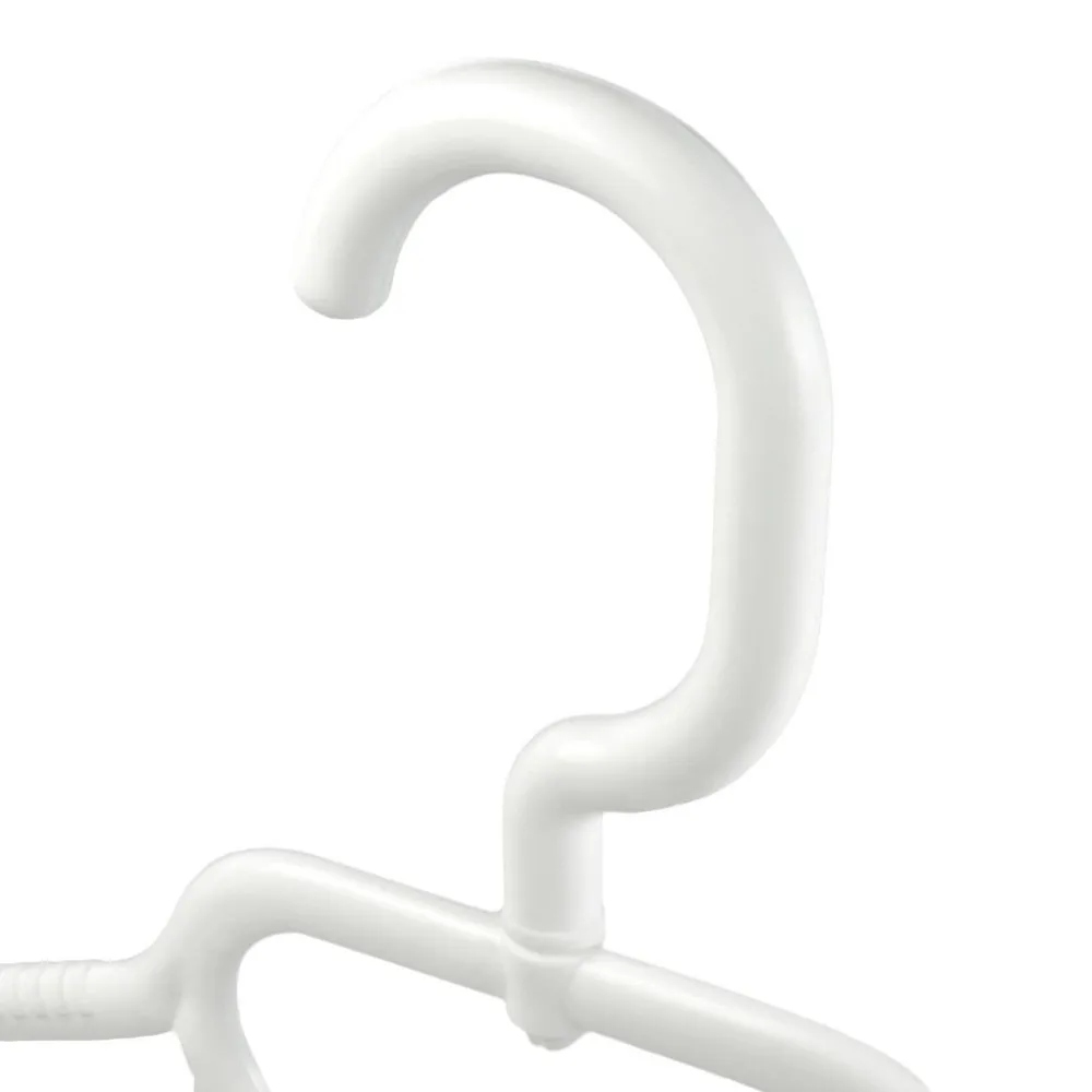 Inspring 40cm White Plastic Clothes Hangers All Purpose With Trouser