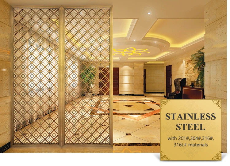 Etching Stainless Steel Hotel Room Partition Dubai Steel Decorative