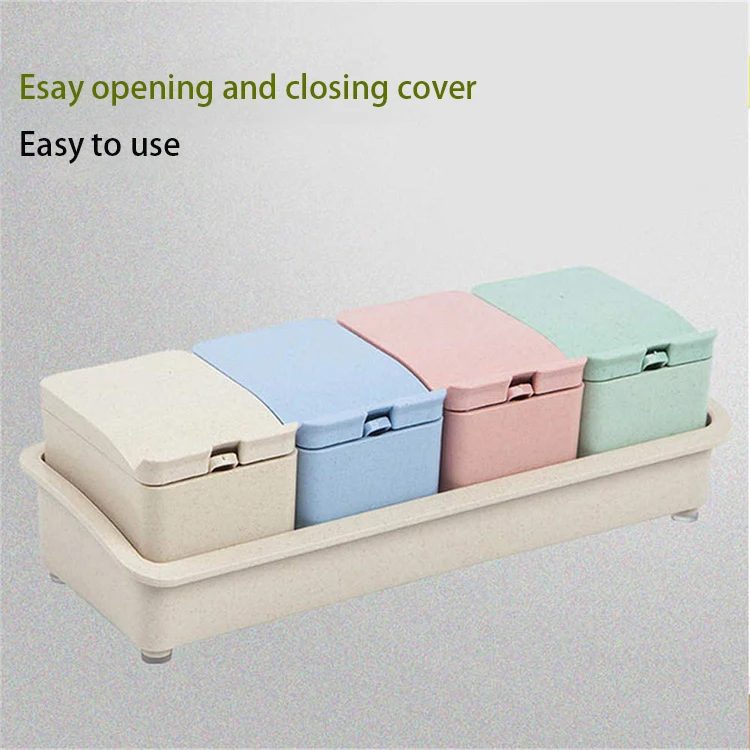 Online Shop New Products Kitchen Accessories Set Wheat Fiber Cooking Tool 4pcs Colors Condinent Container Salt Seasoning Box.jpg