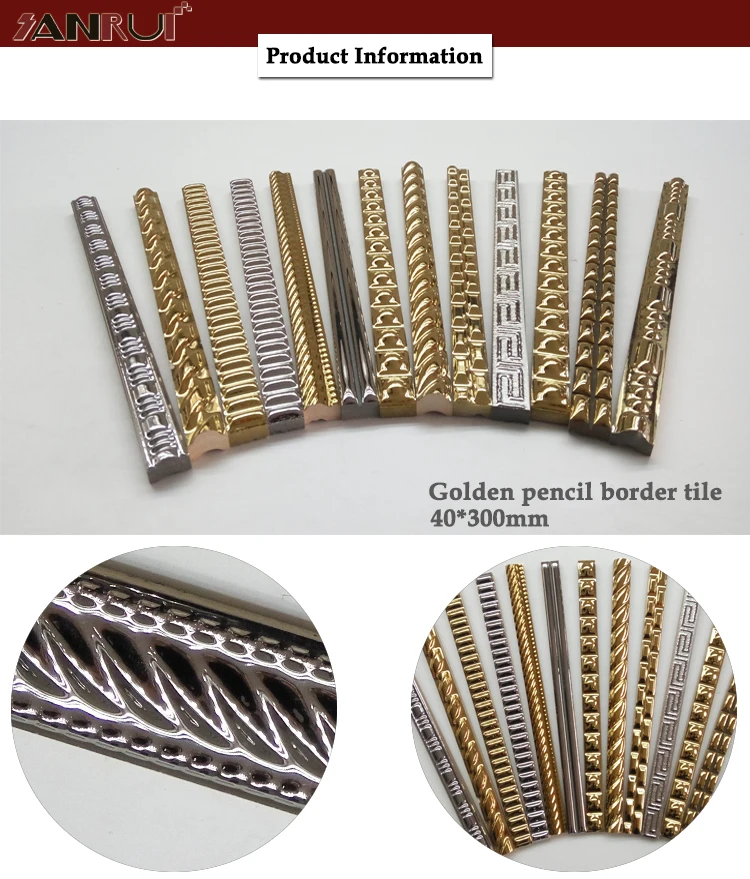 Libya Tile Price 40 X 300mm Golden Pencil Border Tile Buy Golden