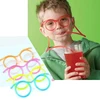 Creative Funny Straw Glasses DIY Soft Plastic Drinking Tube Flexible Kids Party Bar Accessories