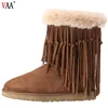 2018 china wholesale hot selling women snow boots with tassel ankle women snow boots