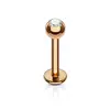Rose Gold Crystal Jewelled Titanium Labret Studs