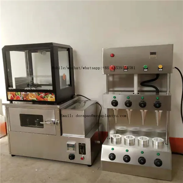 4-Head Pizza Cone Making Machine - Stainless Steel Commercial Pizza Cone Former 110V