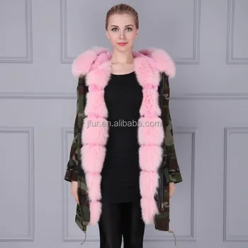 pink winter coat with fur hood