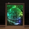 Paper craft shadow picture box frame 3D wall art photo frame paper cut light box