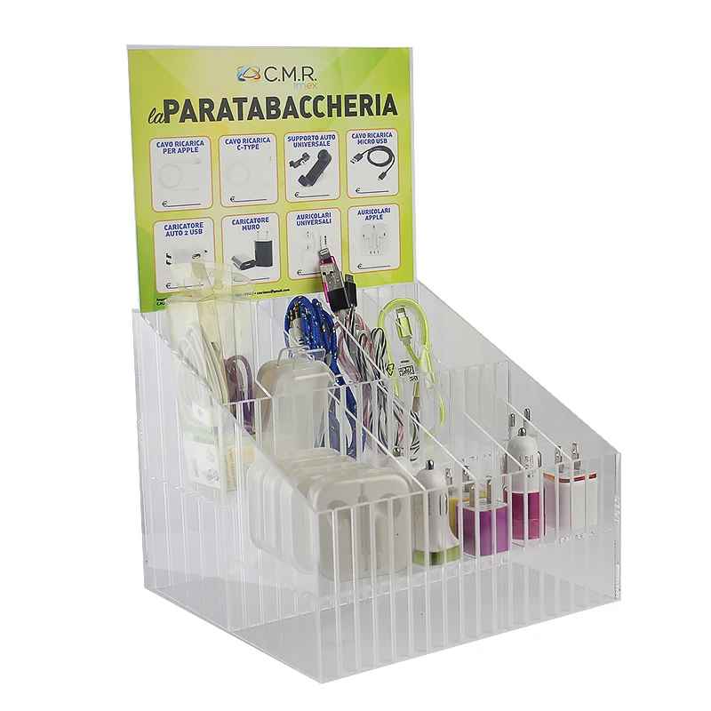 2018 Multiple Rows Counter Top Acrylic Mobile Cell Phone Accessory