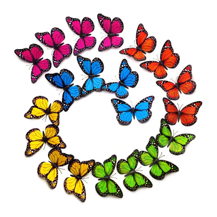 Realistic Pvc 12cm 3d Monarch Butterfly Stickers For Home Decoration ...